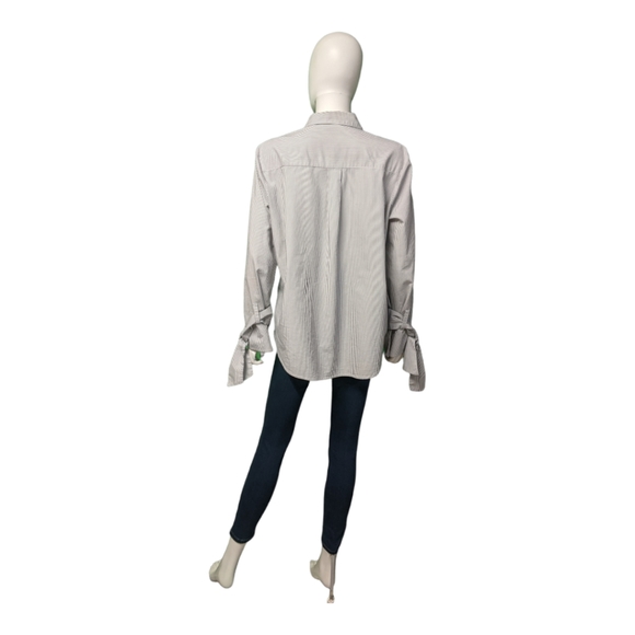 MICHAEL Michael Kors Striped Long Shirt with Tied Cuff - Picture 2 of 10